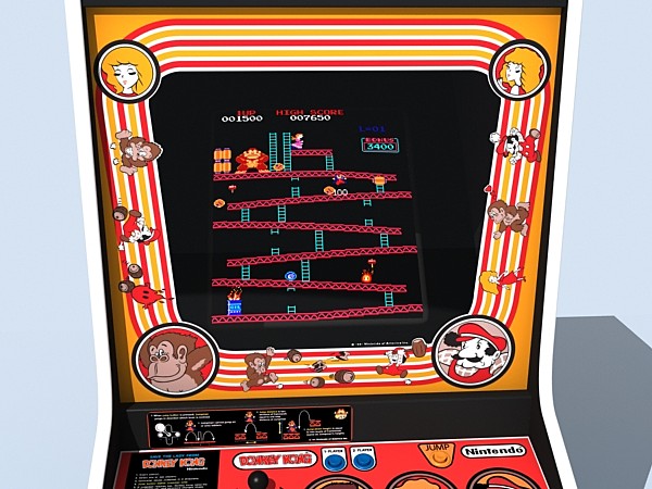 3d model of donkey kong arcade - donkey kong arcade by monkeyodoom